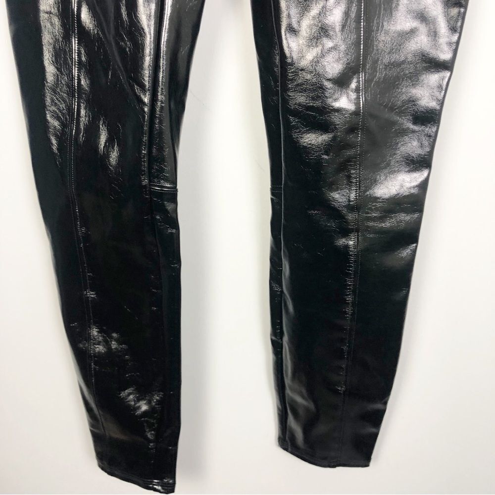 SPANX | Faux Patent Leather Body Shaping Black Leggings Women’s Size Medium & 1X - Picture 7 of 16